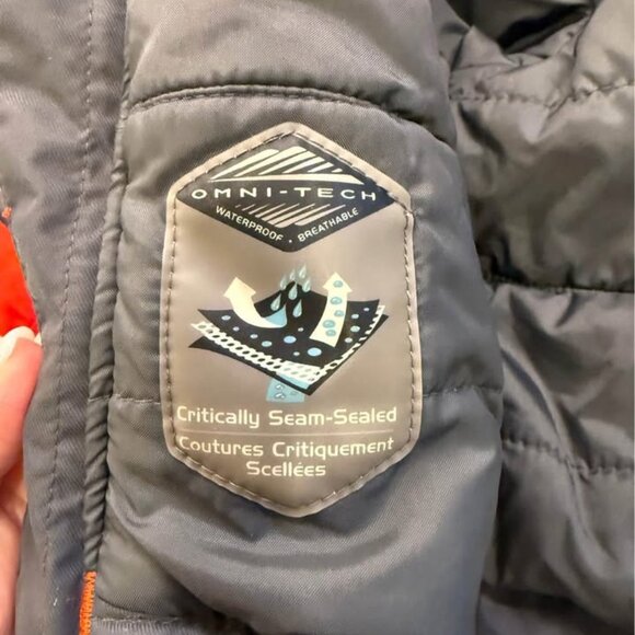 Baby Red Gray White Columbia Omni Tech Bugaboo Hooded Winter Coat-Size 12 Months - Picture 7 of 10